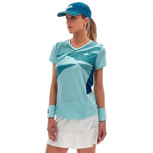 Women Lotto Tech W I - D2 T-shirts Blue | 90216-ZUPD