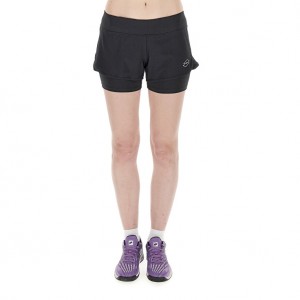 Women Lotto Tech W I - D4 Shorts Black | 21783-NAEB