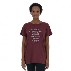 Women Lotto Text W Vi T-shirts Red | 09732-USXK