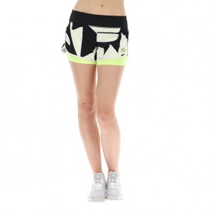 Women Lotto Top Ten W Iii Prt2 Pl Shorts White / Black | 39120-ADVG