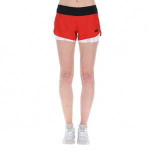 Women Lotto Top Ten W Iii Prt2 Pl Shorts Red | 23495-USTN
