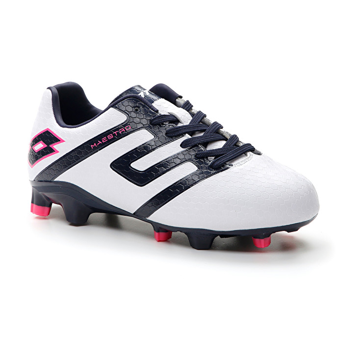 Kids' Lotto Maestro 700 Iv Fg Jr Soccer Shoes White / Navy / Blue | 15429-KNVY