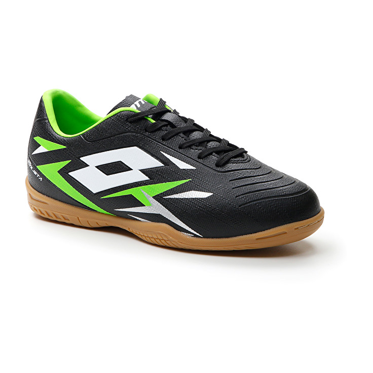 Kids' Lotto Solista 700 Vi Id Jr Soccer Shoes Black / Green / White | 52169-PWTF