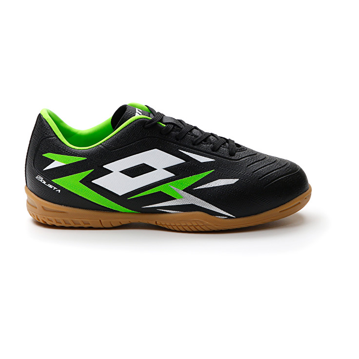 Kids\' Lotto Solista 700 Vi Id Jr Soccer Shoes Black / Green / White | 52169-PWTF