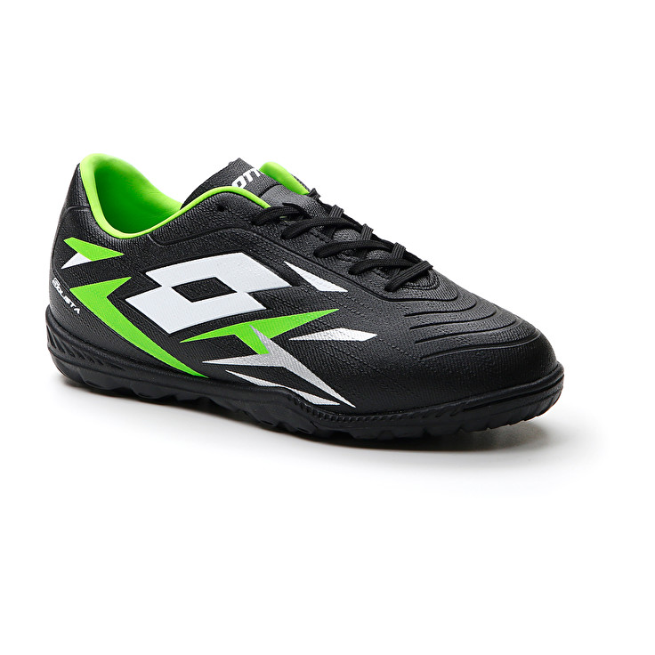 Kids' Lotto Solista 700 Vi Tf Jr Soccer Shoes Black / Green / White | 68594-ZENM