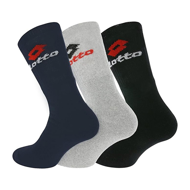 Lotto Quarter - Pk3 Socks Blue / Black / Grey | 15634-HGVF