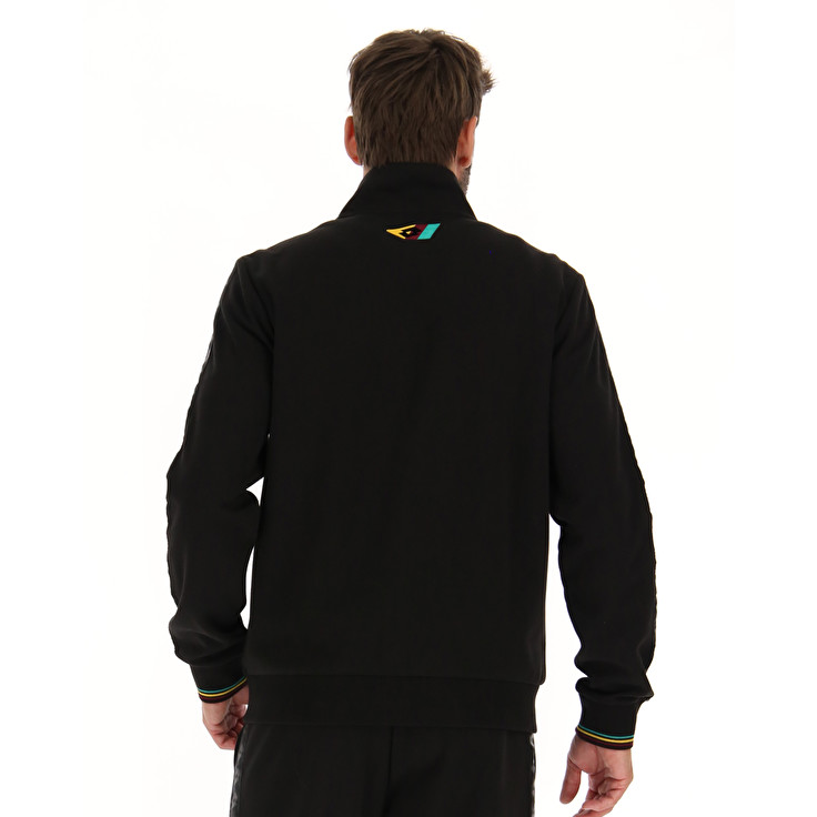 Men Lotto Athletica Classic V Fz Sweatshirts Black | 54206-MDWR