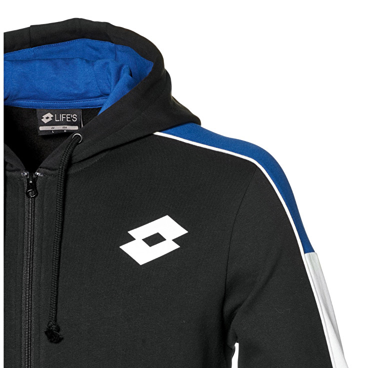 Men Lotto Athletica Lg Fz Hd Fl Sweatshirts Black | 54360-QPZN