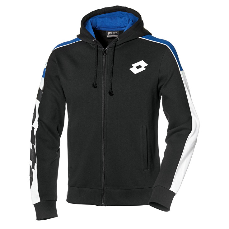Men Lotto Athletica Lg Fz Hd Fl Sweatshirts Black | 54360-QPZN