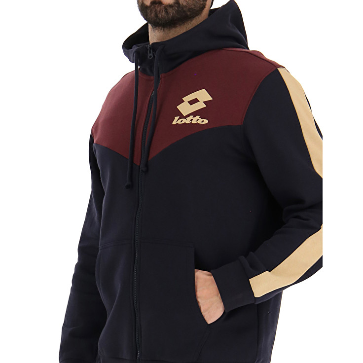 Men Lotto Athletica Lg Iii Fz Hd Fl Sweatshirts Burgundy / Black | 74061-HWKO
