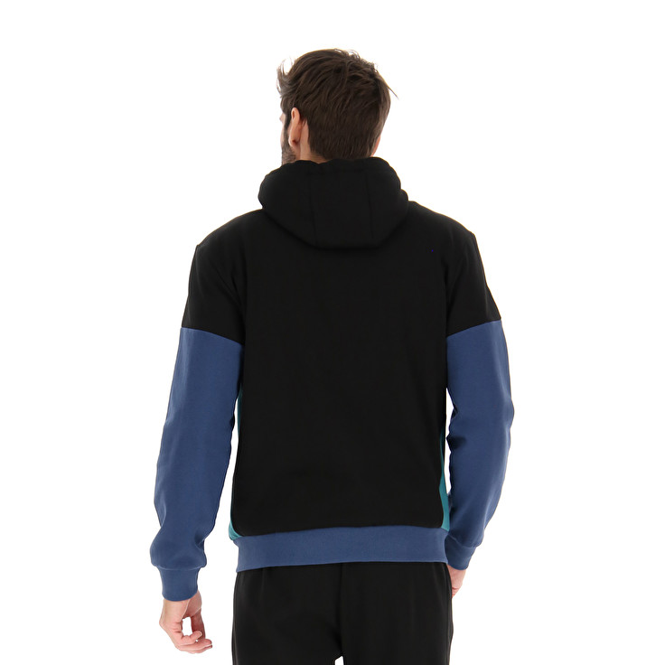 Men Lotto Athletica Plus Ii Fz Hd Jackets Black / Blue | 87356-LBUM