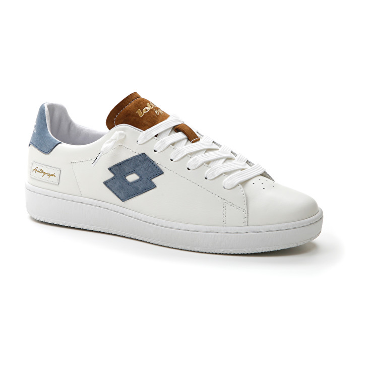 Men Lotto Autograph Block Leggenda White / Blue / Brown | 76098-HCTB
