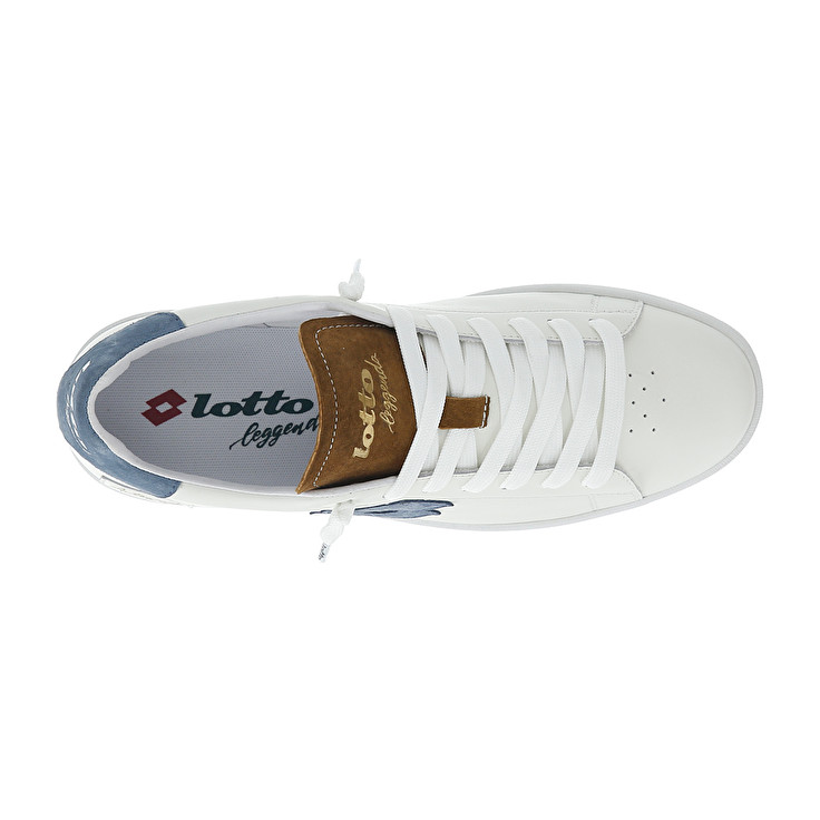 Men Lotto Autograph Block Leggenda White / Blue / Brown | 76098-HCTB