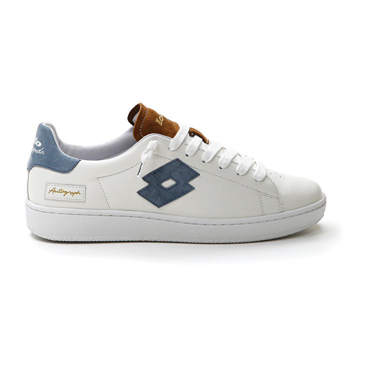 Men Lotto Autograph Block Leggenda White / Blue / Brown | 76098-HCTB
