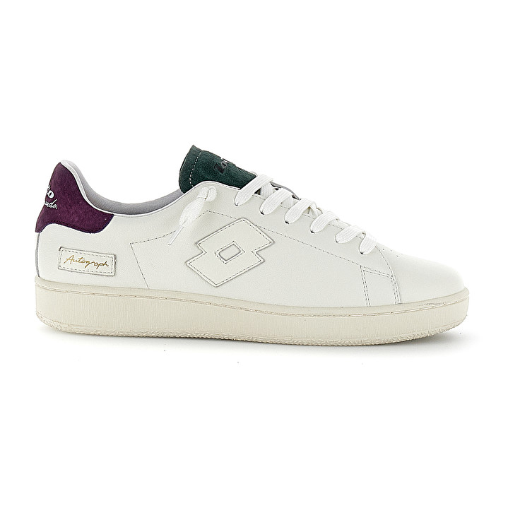 Men Lotto Autograph Suede Leggenda White / Purple / Burgundy / Dark | 37418-CORH