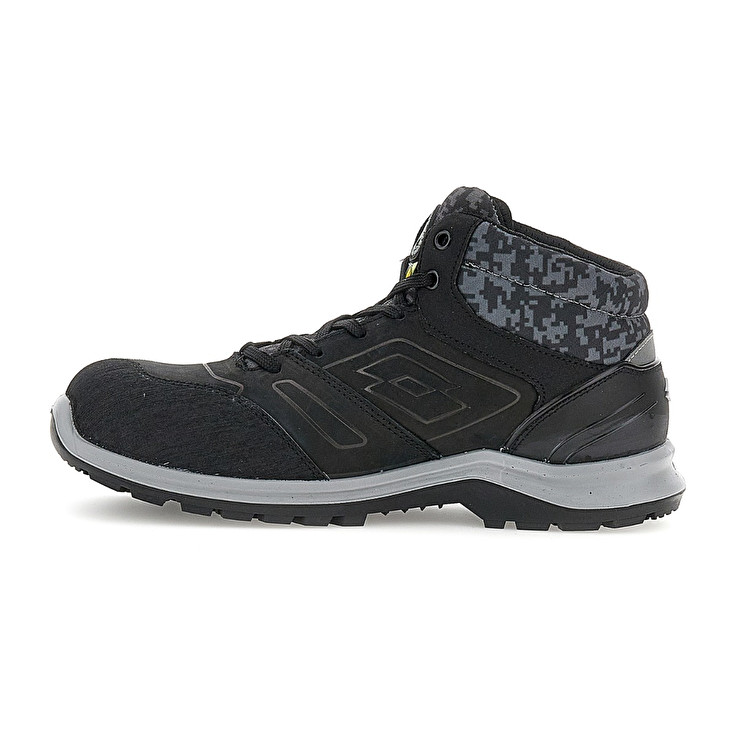 Men Lotto Hit 200 Mid S3 Esd Safety Shoes Black | 25637-QAFI