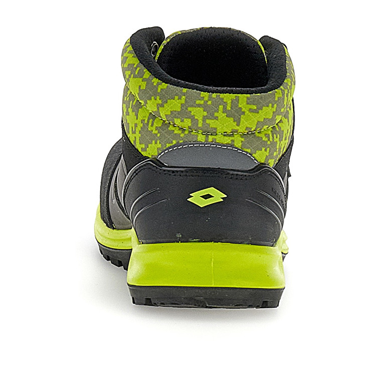 Men Lotto Hit 200 Mid S3 Safety Shoes Grey / Black / Green | 69130-DRYI