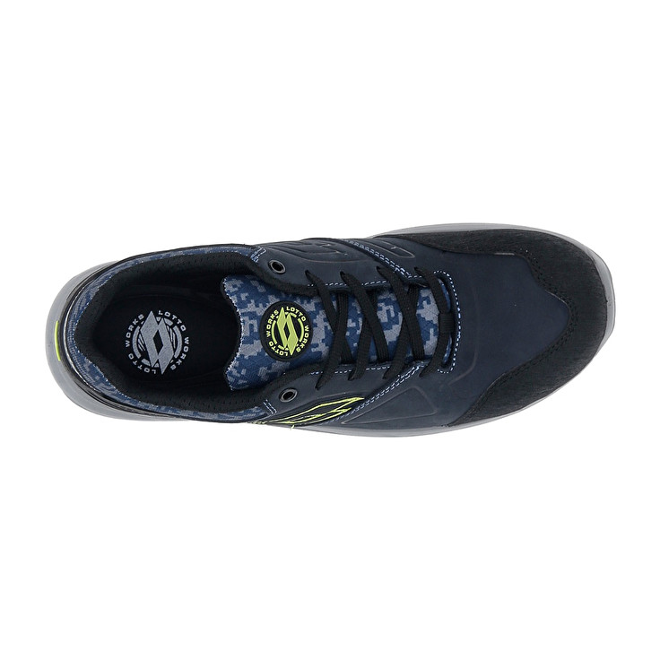 Men Lotto Hit 200 S3 Safety Shoes Blue / Black / Green | 14869-ITUB