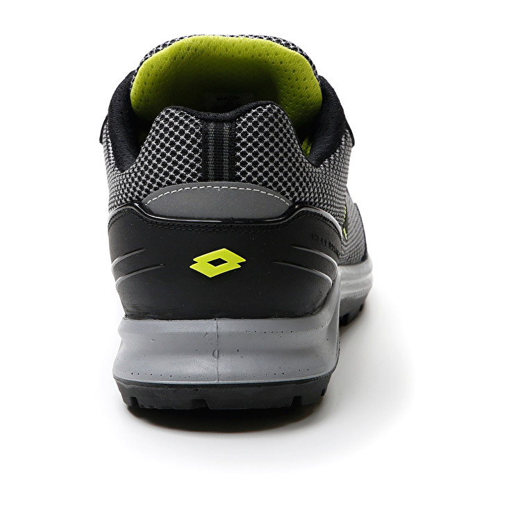 Men Lotto Hit 425 S1p Safety Shoes Dark / Silver / Green | 32587-WSRT