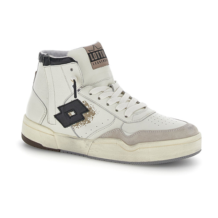 Men Lotto Hoop Stars High Suede Leggenda White | 24918-DTBU