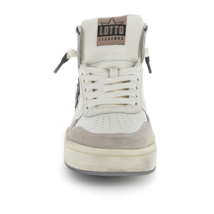 Men Lotto Hoop Stars High Suede Leggenda White | 24918-DTBU