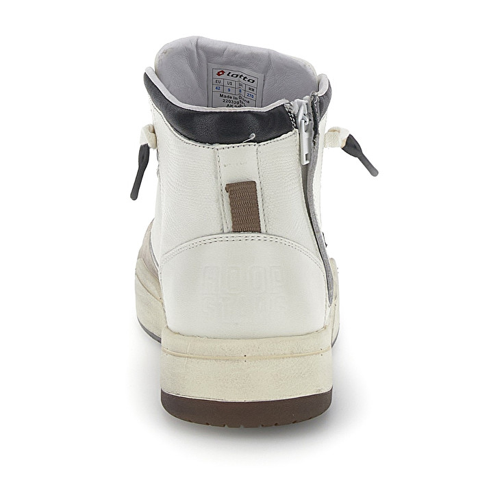 Men Lotto Hoop Stars High Suede Leggenda White | 24918-DTBU