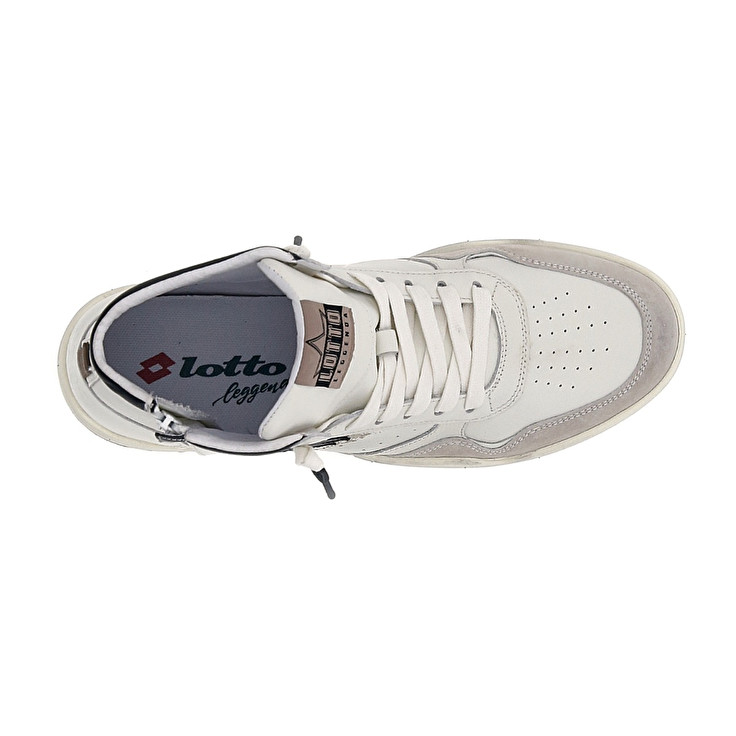 Men Lotto Hoop Stars High Suede Leggenda White | 24918-DTBU