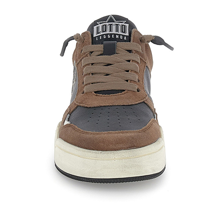 Men Lotto Hoop Stars Suede Leggenda Brown / Black | 38107-MWPZ