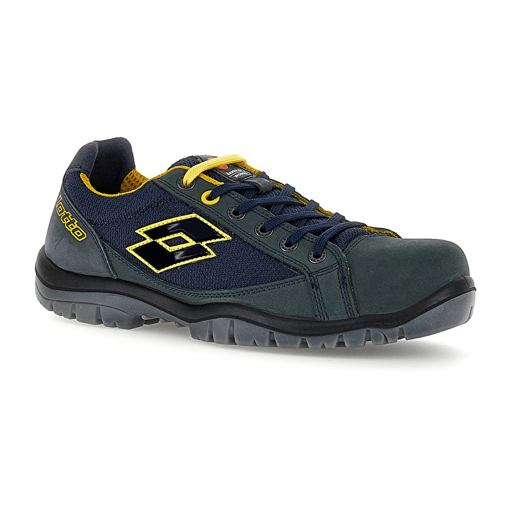 Men Lotto Jump 500 Safety Shoes Blue / Yellow | 15324-NBCV
