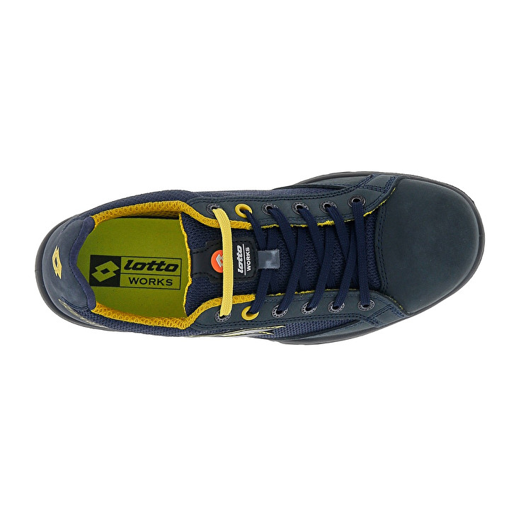 Men Lotto Jump 500 Safety Shoes Blue / Yellow | 15324-NBCV