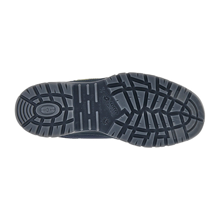 Men Lotto Jump 500 Safety Shoes Blue / Yellow | 15324-NBCV