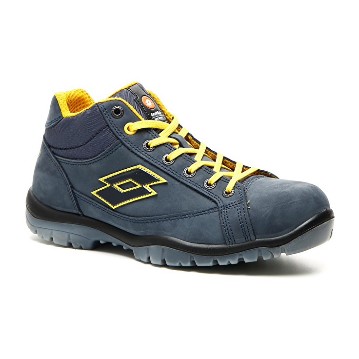 Men Lotto Jump Mid 900 Safety Shoes Blue | 29148-UQYX