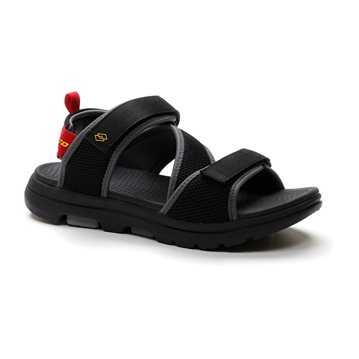 Men Lotto Levante 2 Sandals Black | 82375-HZMQ