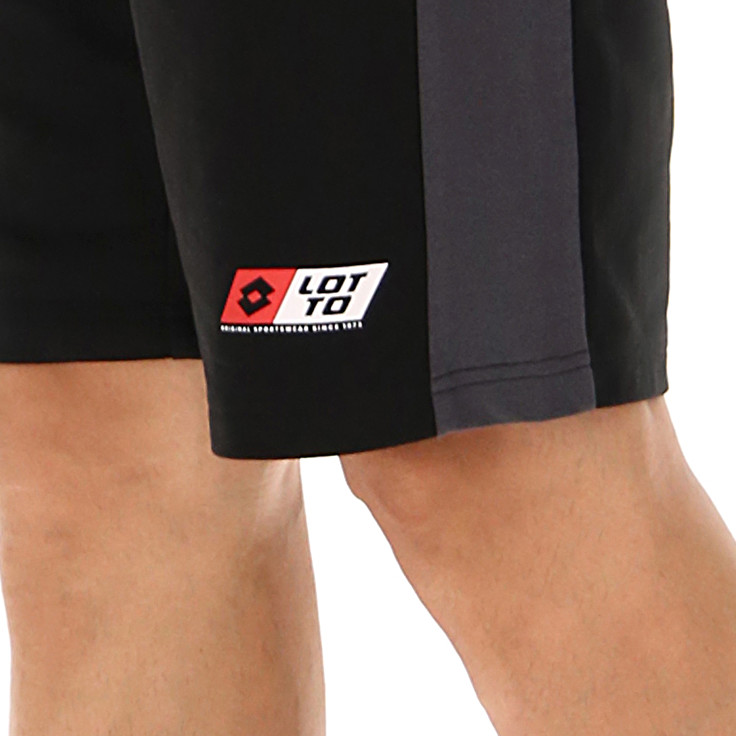 Men Lotto Logo Uno Bermuda Shorts Black | 13476-LOGZ