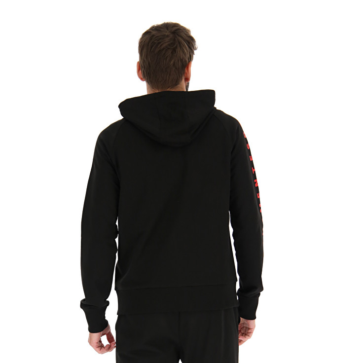 Men Lotto Logo Uno Fz Hd Sweatshirts Black | 06849-HOYI