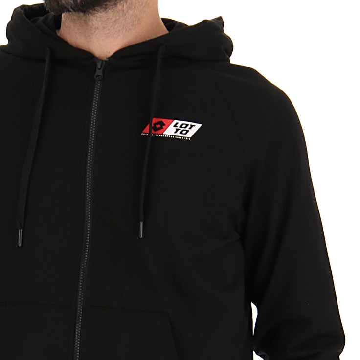 Men Lotto Logo Uno Fz Hd Sweatshirts Black | 06849-HOYI