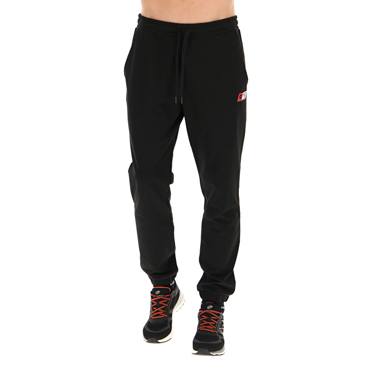 Men Lotto Logo Uno Sport Pants Black | 36045-TXWD