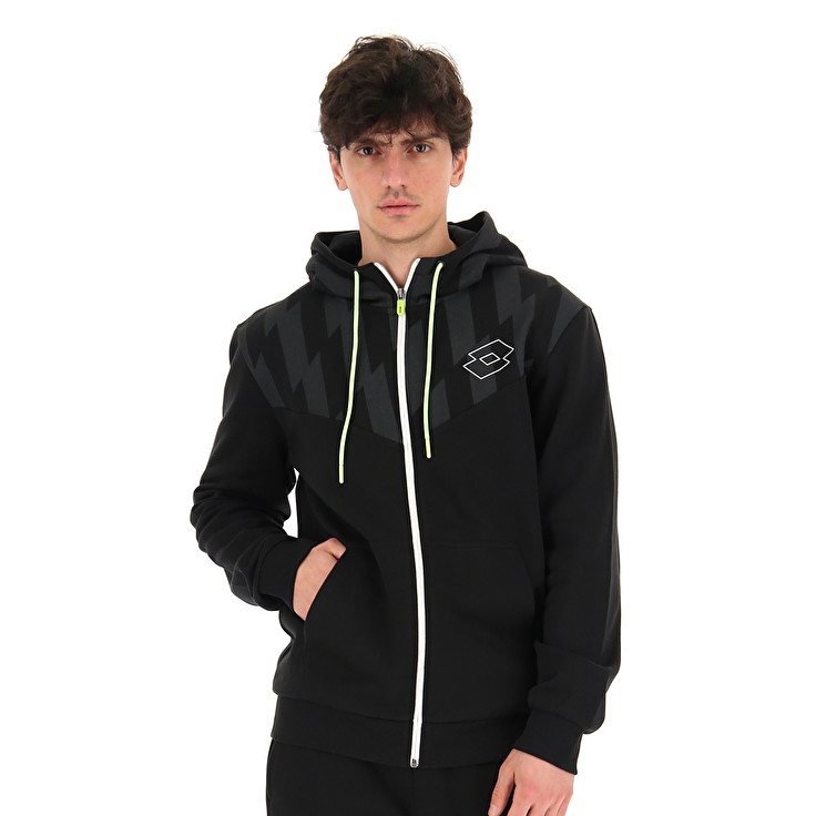 Men Lotto Logo Vi Fz Hd Fl Sweatshirts Black | 10349-ZIWF
