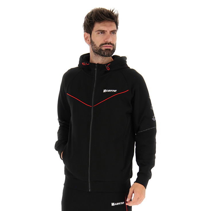 Men Lotto Logo Viii Fz Hd Sweatshirts Black | 59638-BYPT