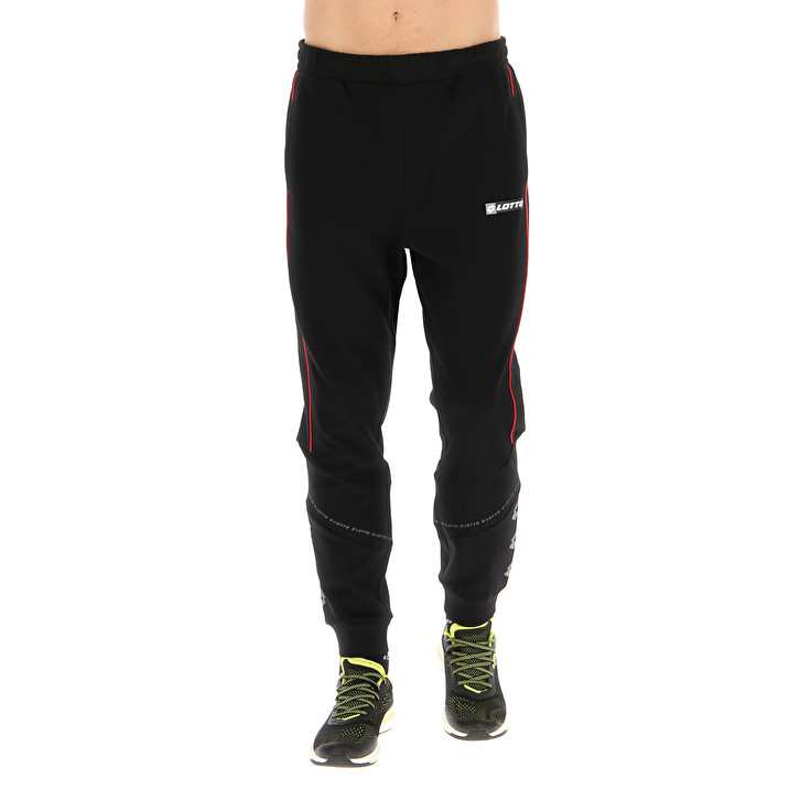 Men Lotto Logo Viii Sport Pants Black | 60193-ILNY