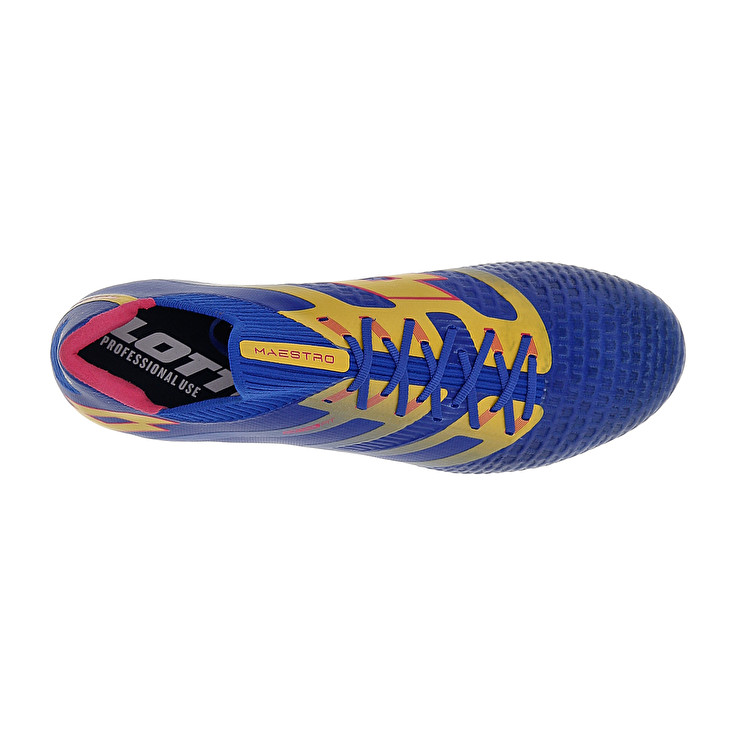 Men Lotto Maestro 100 Iv Fg Soccer Shoes Blue / Yellow | 09176-OGJZ