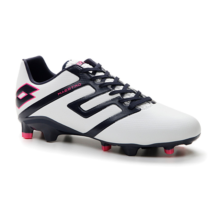 Men Lotto Maestro 300 Iv Fg Soccer Shoes White / Black | 45716-PDWG
