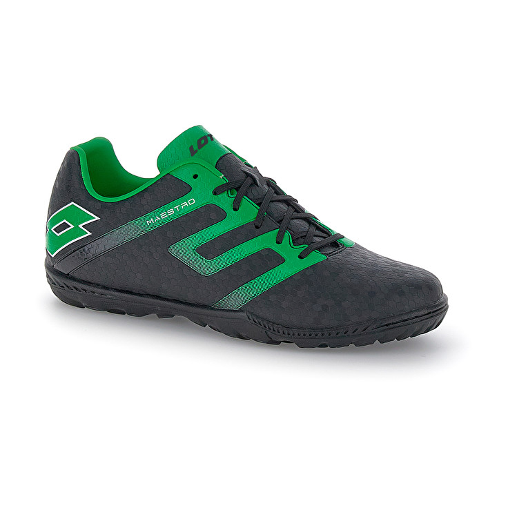 Men Lotto Maestro 700 V Tf Soccer Shoes Black / Green | 87291-WNCM