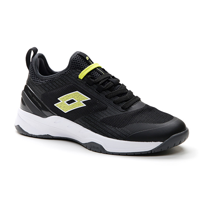 Men Lotto Mirage 200 Spd Tennis Shoes Black / Green | 69173-SXNZ
