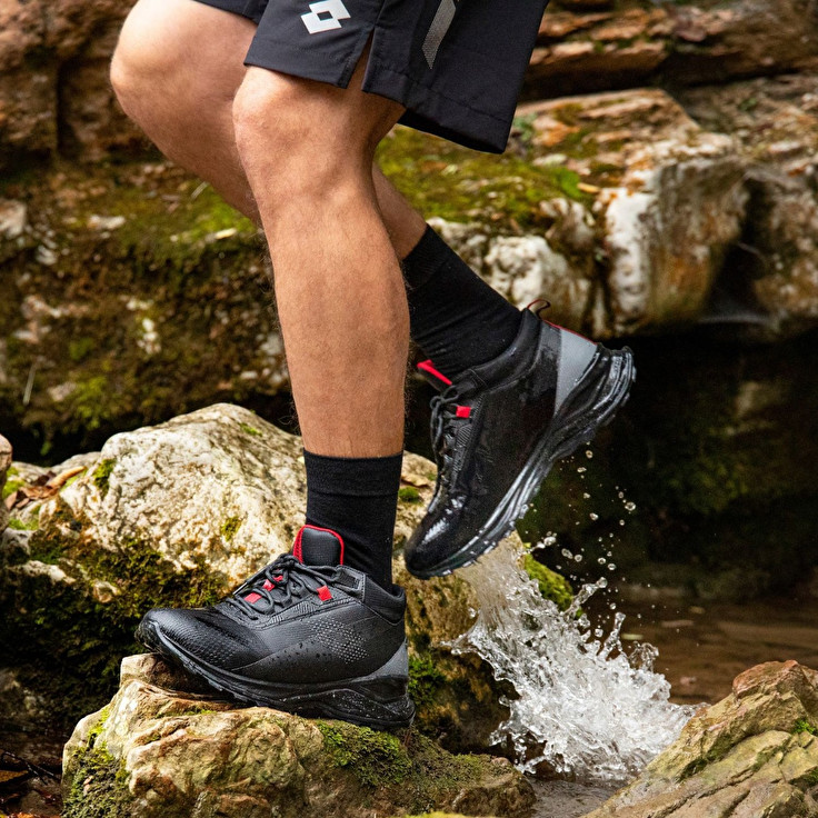 Men Lotto Moonrun 300 Ii Mid Hd Running Shoes Black | 56148-ALMZ