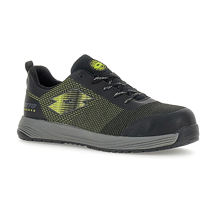Men Lotto Move 400 S1pl Sr Hro Safety Shoes Black / Green | 03541-BQEA