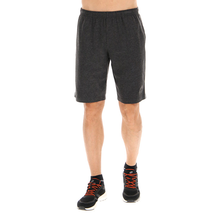 Men Lotto Msc Bermuda Ii Mel Shorts Black | 43785-PMOE