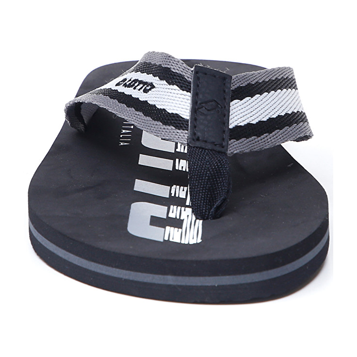 Men Lotto Nevis Flip Slippers Black / White | 80569-IQVY