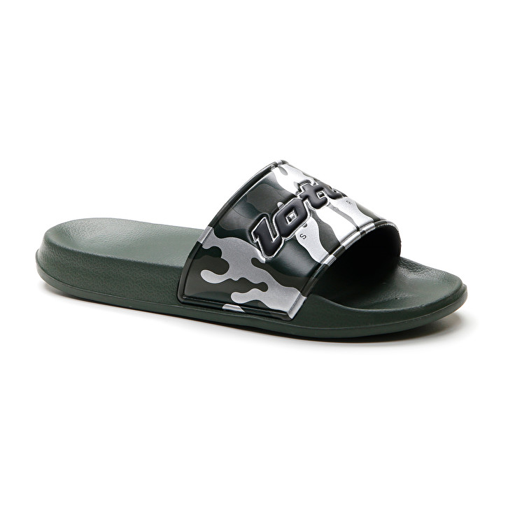 Men Lotto Oceania Camo Slippers Green / Deep | 91486-CEGJ