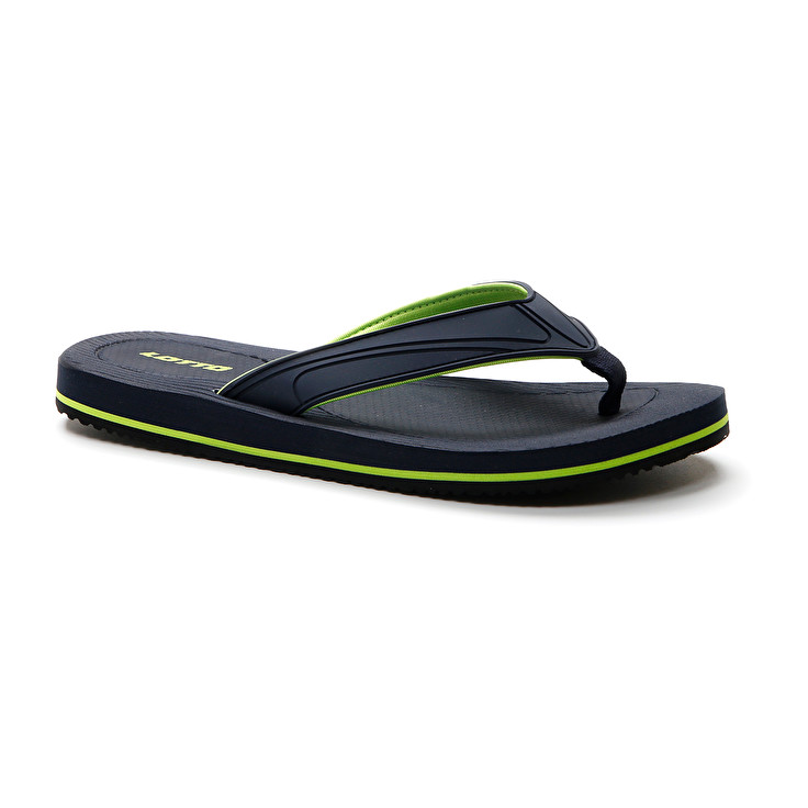 Men Lotto Paros Flip Slippers Black | 45289-GBTZ